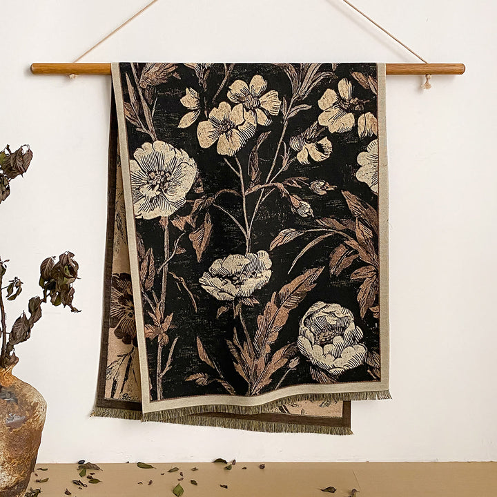 Sciarpa scialle con frange e stampa floreale da donna - Stile n. 2 - image 2