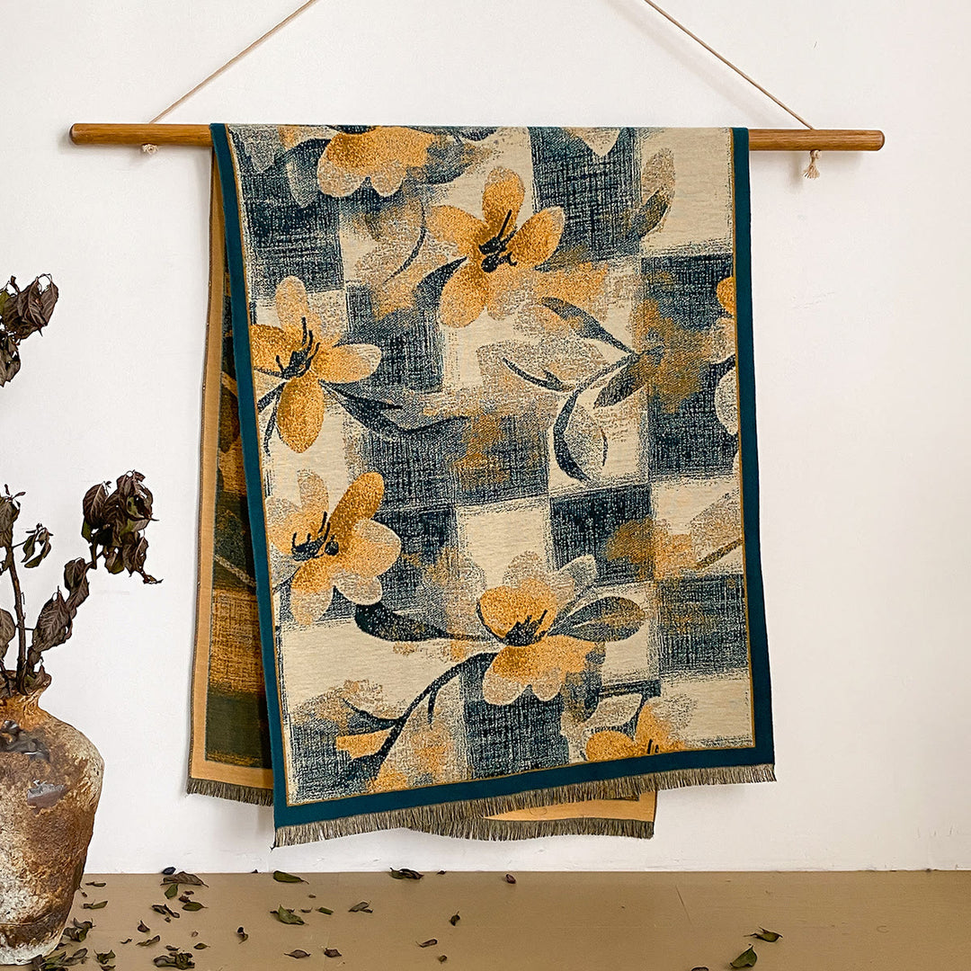 Sciarpa scialle con frange e stampa floreale da donna - Stile n. 14 - image 14