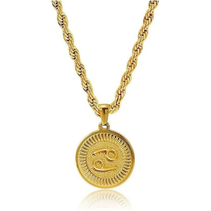 Collana con ciondolo personalizzato con moneta e simbolo zodiacale - Cancro - image 4