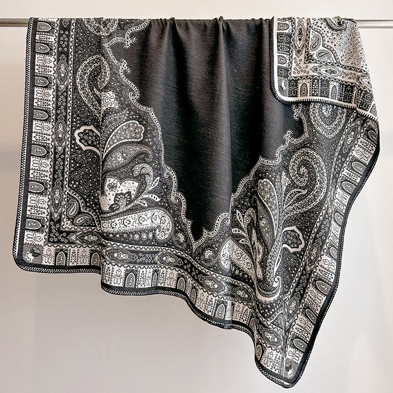 Sciarpa scialle con frange e motivo Paisley da donna - image 6