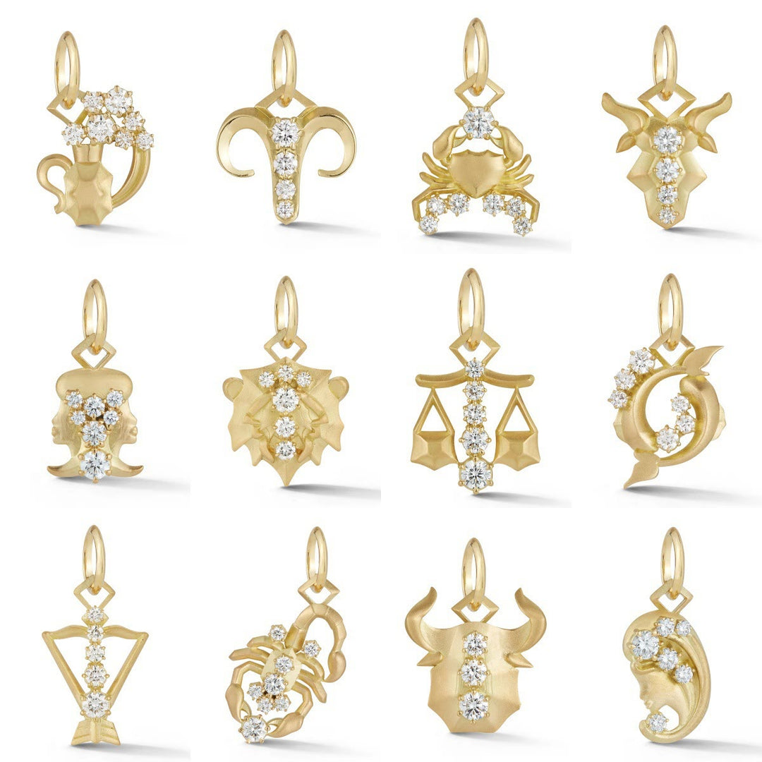 Collana con simbolo zodiacale impreziosita da diamanti - image 0