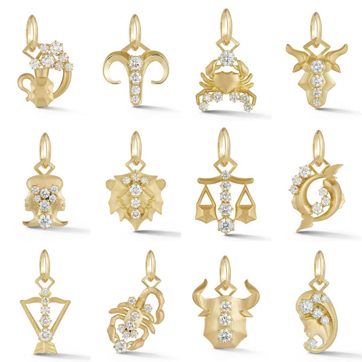 Collana con simbolo zodiacale impreziosita da diamanti - image 0