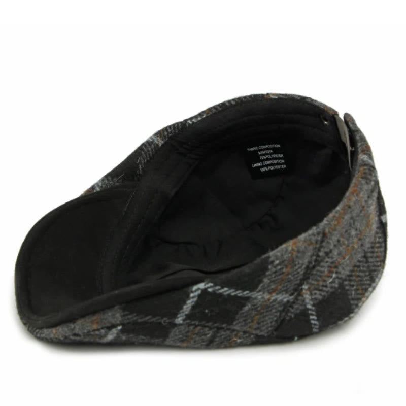 Cappello basco da uomo con motivo scozzese vintage invernale - image 8