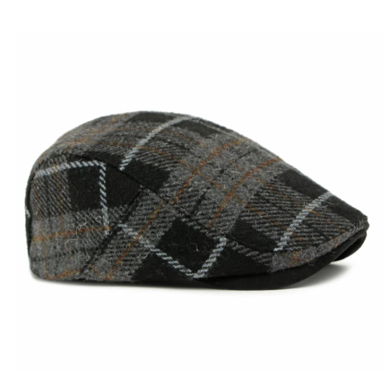 Cappello basco da uomo con motivo scozzese vintage invernale - image 5