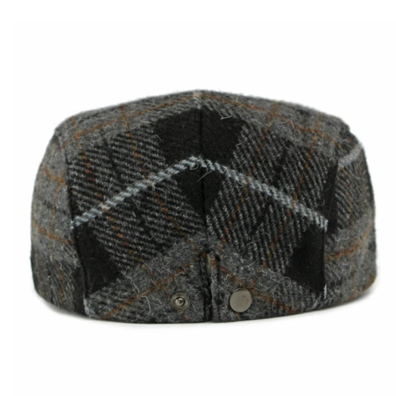 Cappello basco da uomo con motivo scozzese vintage invernale - image 7