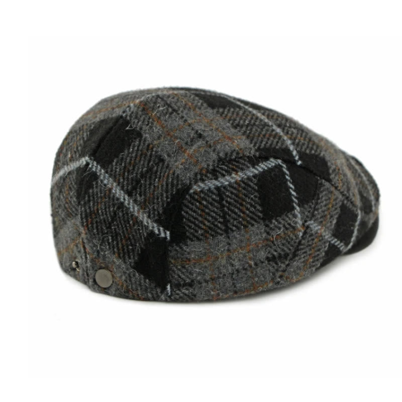 Cappello basco da uomo con motivo scozzese vintage invernale - image 6