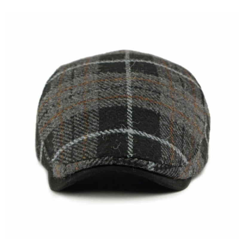 Cappello basco da uomo con motivo scozzese vintage invernale - image 4