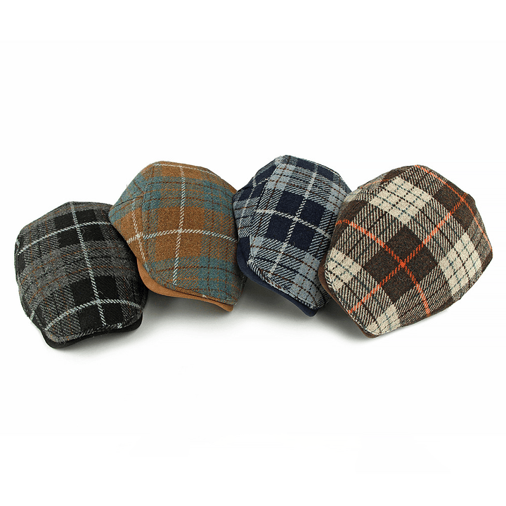 Cappello basco da uomo con motivo scozzese vintage invernale - image 10