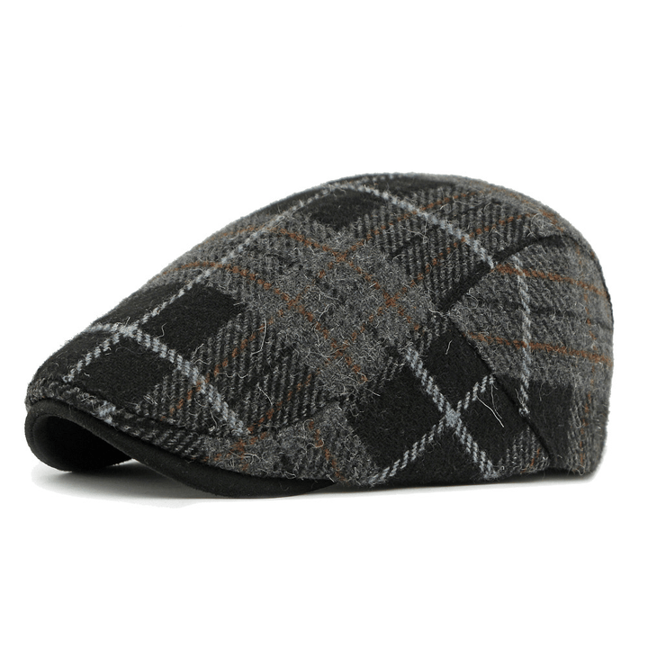 Cappello basco da uomo con motivo scozzese vintage invernale - Nero - Regolabile (21 5/8"-23 1/4") - image 3