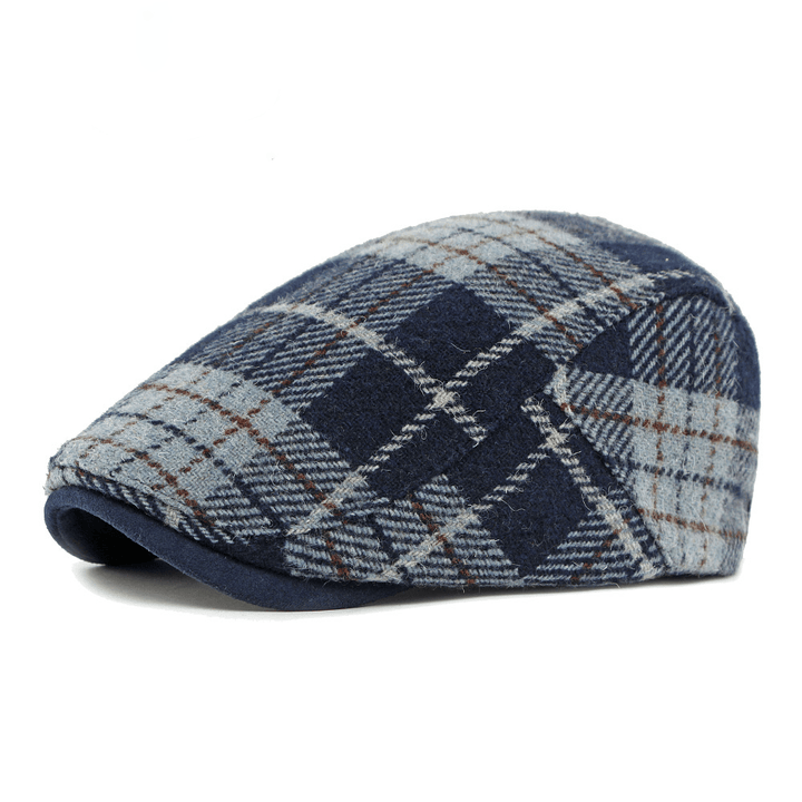 Cappello basco da uomo con motivo scozzese vintage invernale - Blu navy - Regolabile (21 5/8"-23 1/4") - image 2