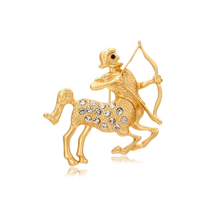 Spilla in oro con diamanti e segno zodiacale - Sagittario - image 17