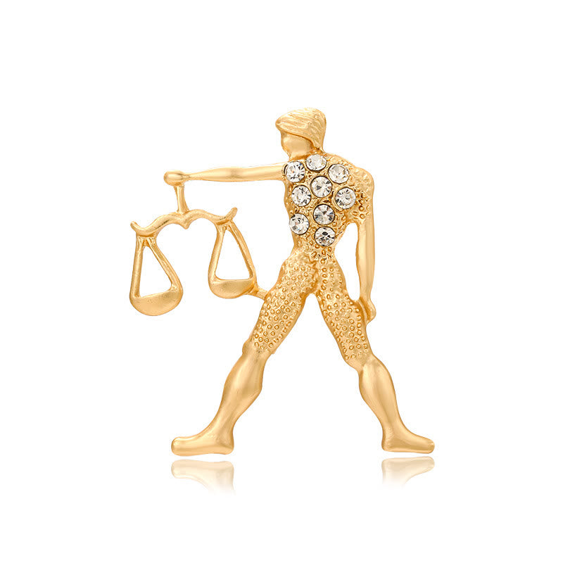 Spilla in oro con diamanti e segno zodiacale - Libra - image 13