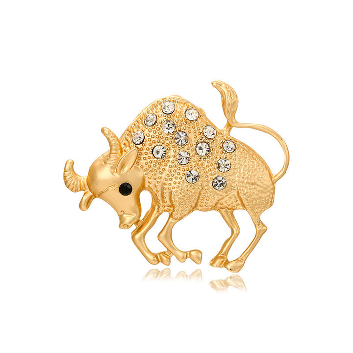 Spilla in oro con diamanti e segno zodiacale - Toro - image 3