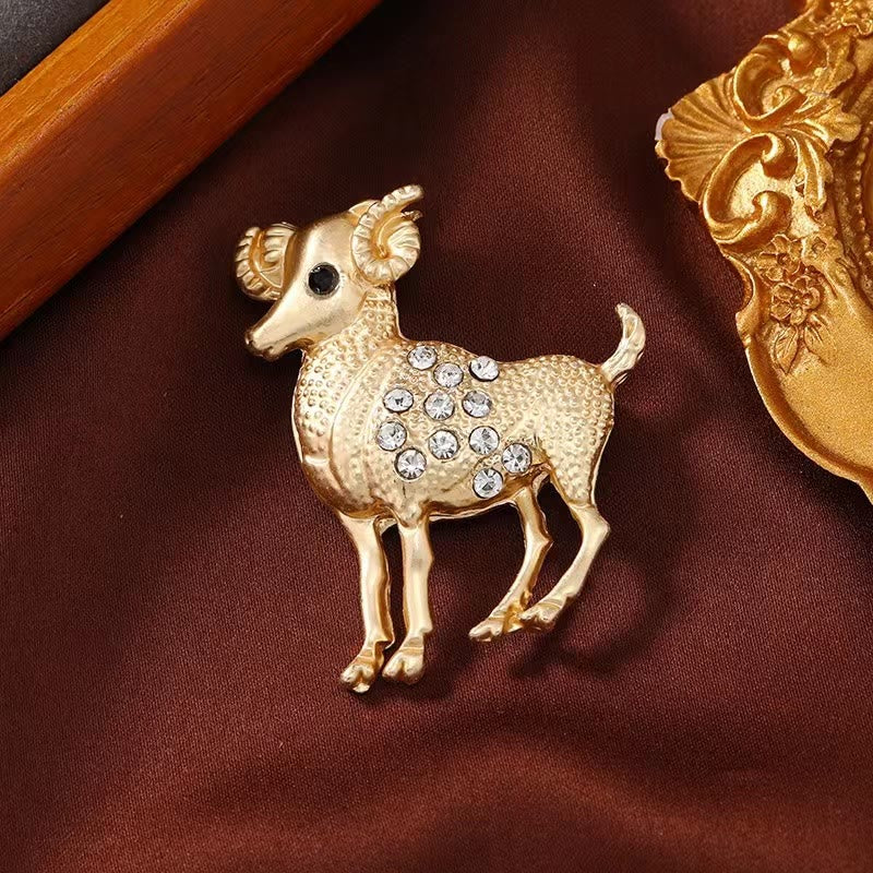 Spilla in oro con diamanti e segno zodiacale - image 2