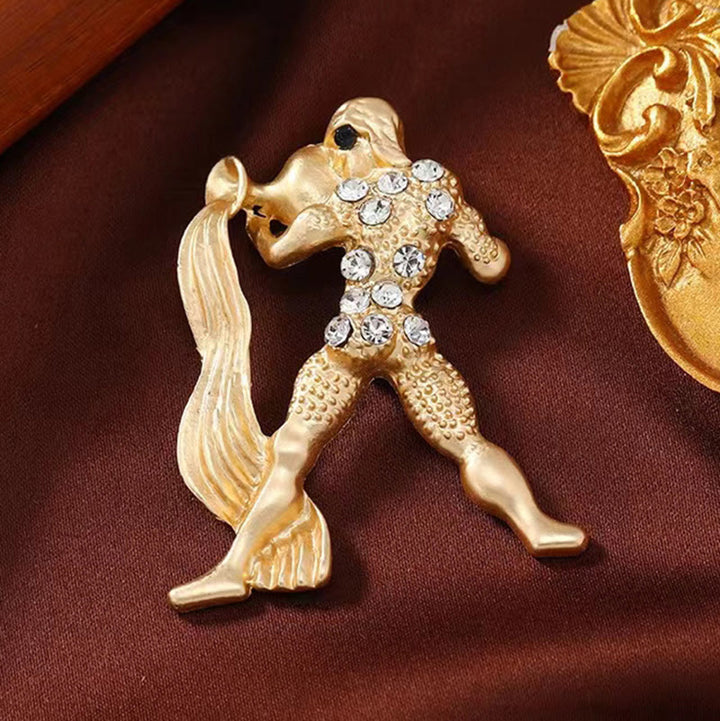 Spilla in oro con diamanti e segno zodiacale - image 21