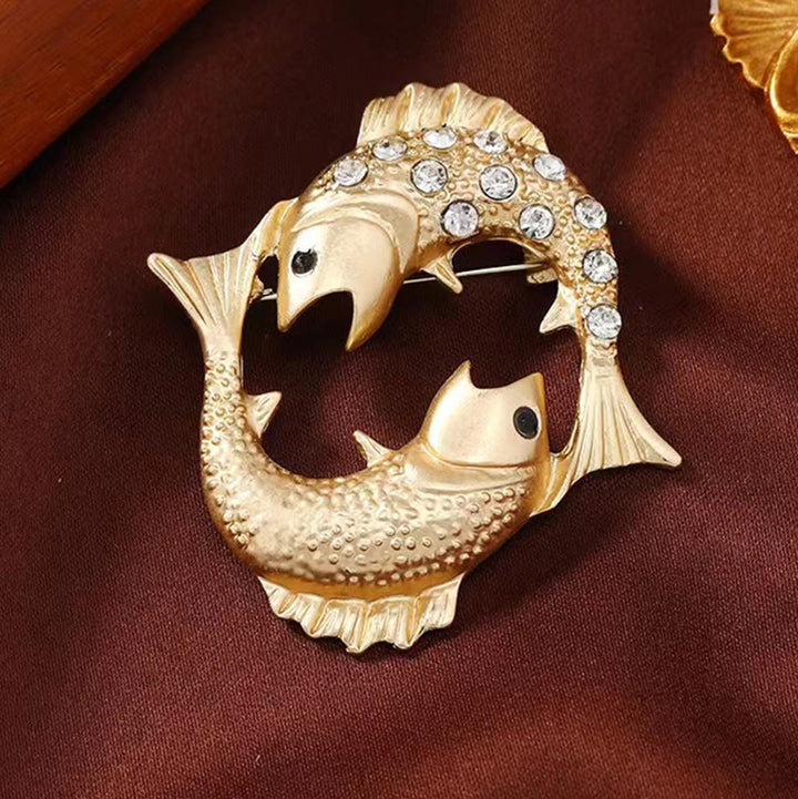 Spilla in oro con diamanti e segno zodiacale - image 23