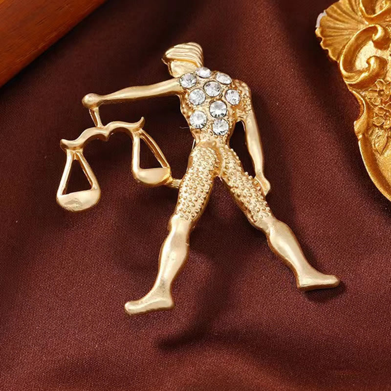 Spilla in oro con diamanti e segno zodiacale - image 14