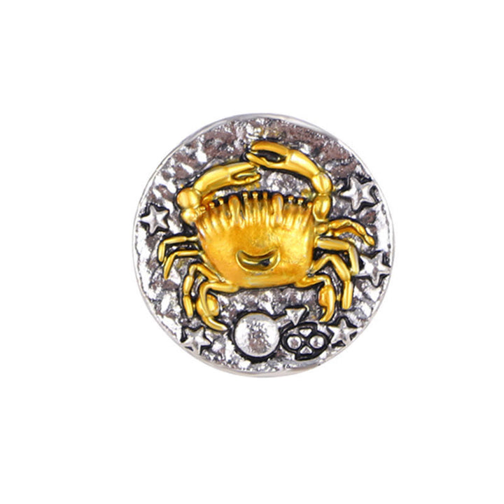 Bottoni rotondi in lega con stella retrò e segno zodiacale - Cancro - image 5