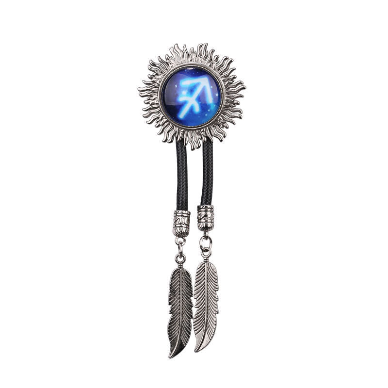 Cravatte di cuoio retrò in metallo con la serie dei segni zodiacali - Sagittario - image 12