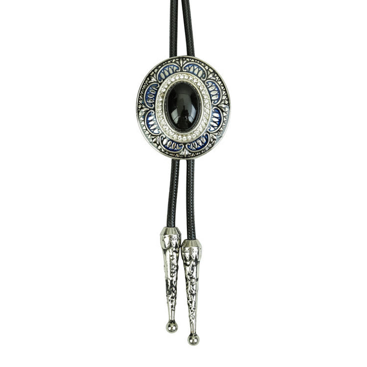 Cravatta Bolo vintage in onice e smalto - Stile n. 1 - image 1