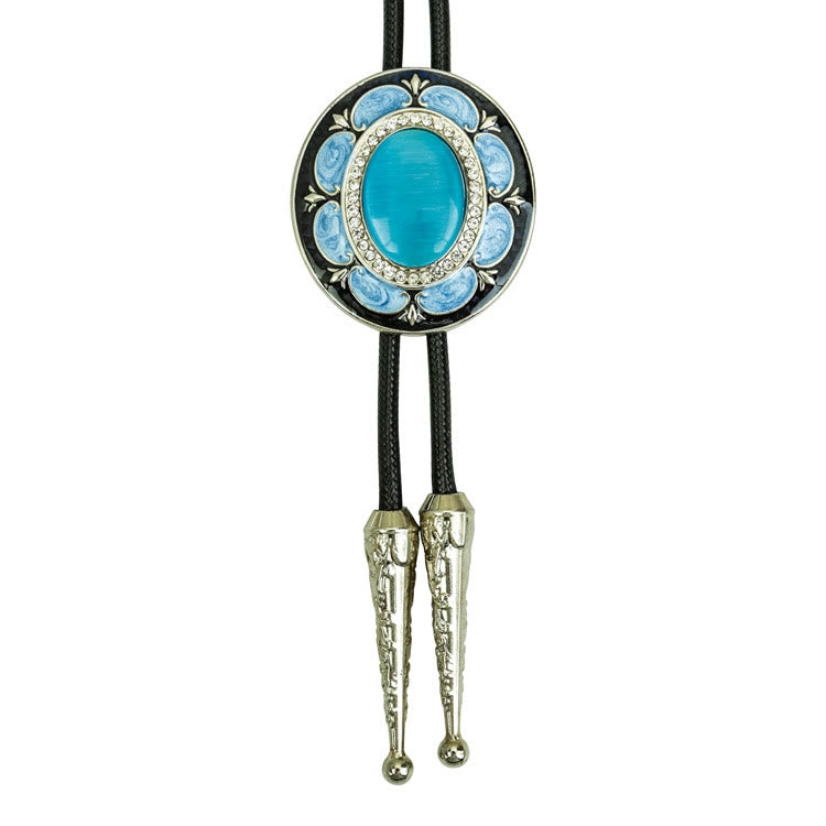 Cravatta Bolo vintage in onice e smalto - Stile n. 5 - image 6