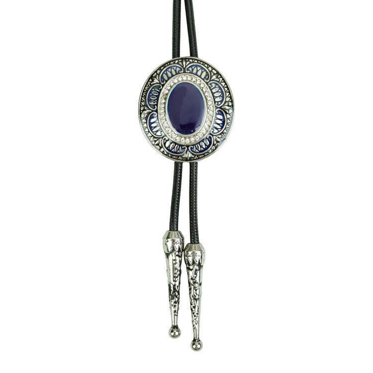 Cravatta Bolo vintage in onice e smalto - Stile n. 2 - image 3