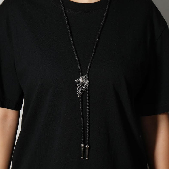 Cravatta retrò con motivo testa di lupo - image 4