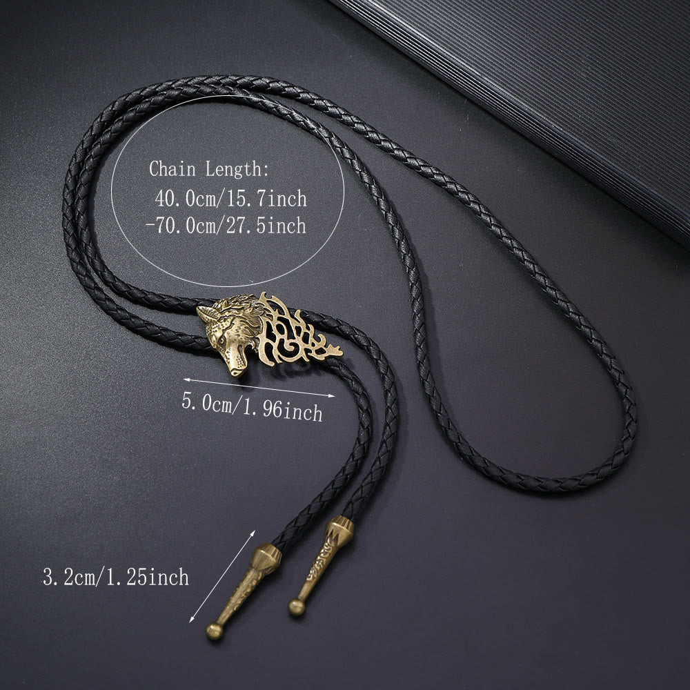 Cravatta retrò con motivo testa di lupo - image 2