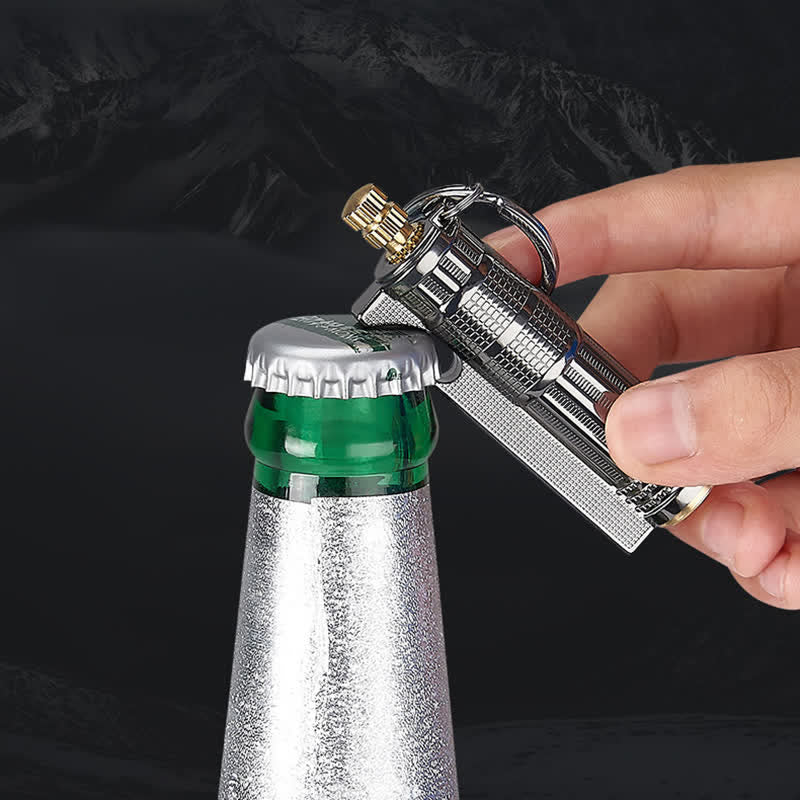 Apribottiglie multifunzionale, accendino a olio ricaricabile con fiammifero - image 4