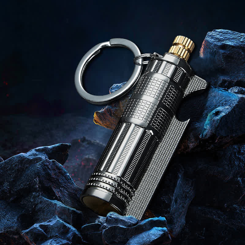 Apribottiglie multifunzionale, accendino a olio ricaricabile con fiammifero - image 2