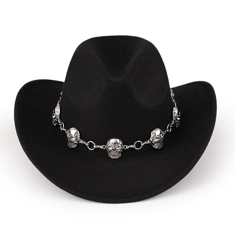 Cappello da cowboy da uomo con catena e teschio - image 1