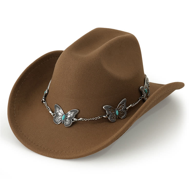 Cappello da cowboy da uomo con catena a farfalla - Cammello - M (22"-22 7/8") - image 13