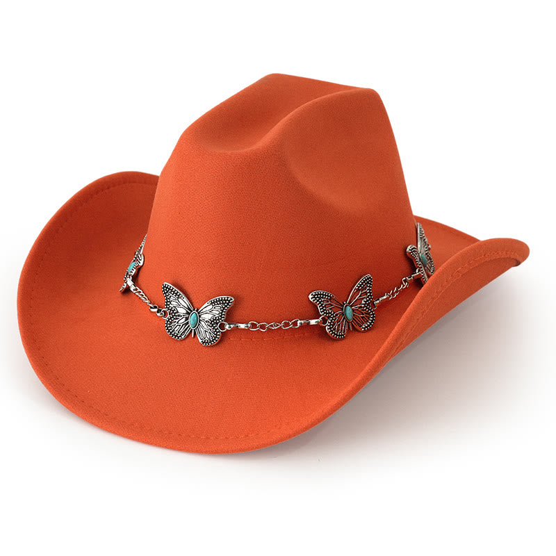 Cappello da cowboy da uomo con catena a farfalla - Arancia - M (22"-22 7/8") - image 8