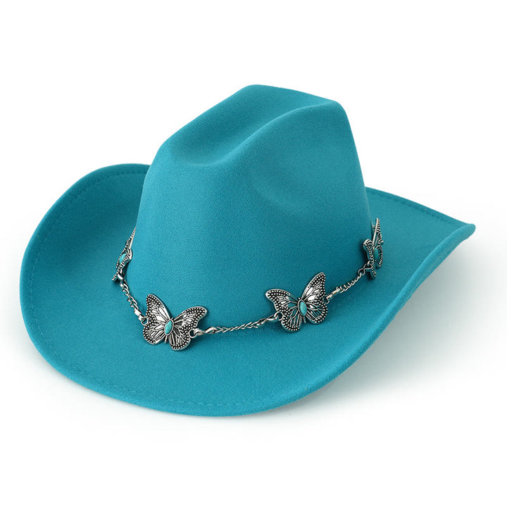 Cappello da cowboy da uomo con catena a farfalla - Blu brillante - M (22"-22 7/8") - image 10