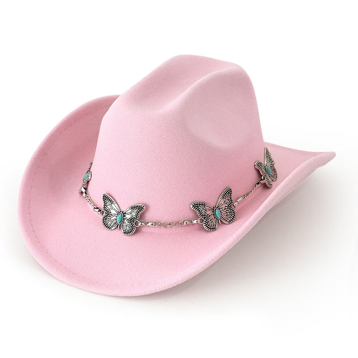Cappello da cowboy da uomo con catena a farfalla - Rosa chiaro - M (22"-22 7/8") - image 4