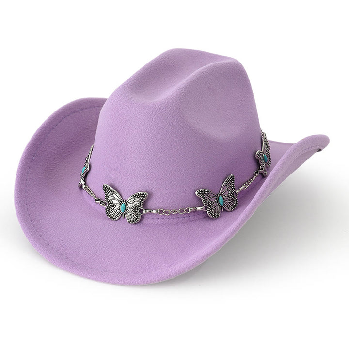 Cappello da cowboy da uomo con catena a farfalla - Viola chiaro - M (22"-22 7/8") - image 12