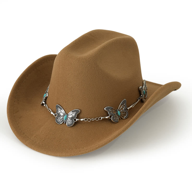 Cappello da cowboy da uomo con catena a farfalla - Cachi - M (22"-22 7/8") - image 17