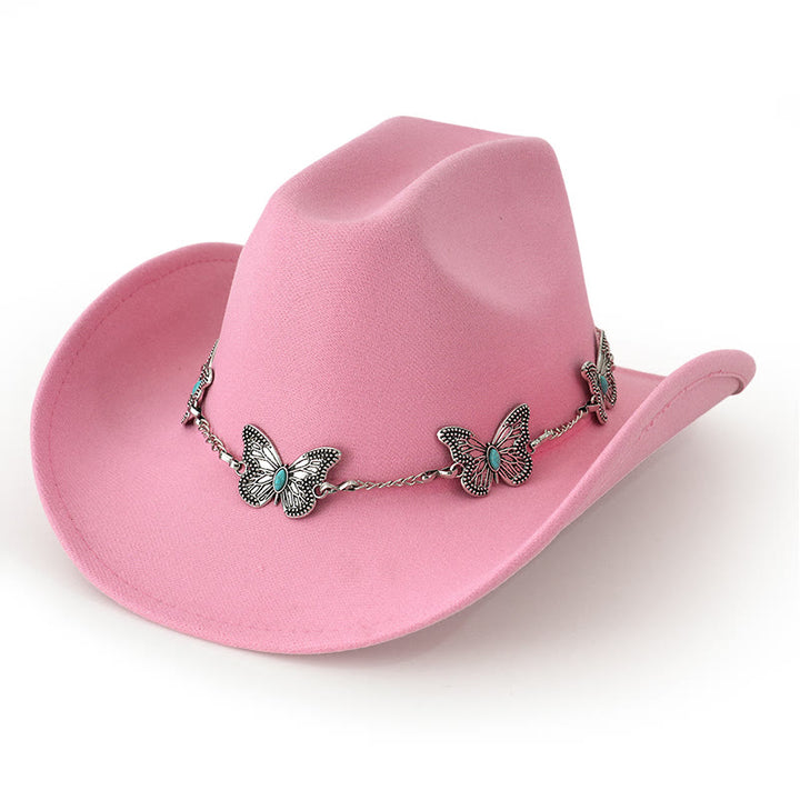 Cappello da cowboy da uomo con catena a farfalla - Rosa - M (22"-22 7/8") - image 5