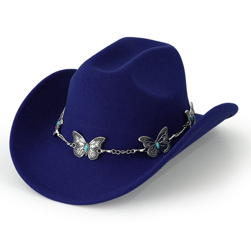 Cappello da cowboy da uomo con catena a farfalla - Blu reale - M (22"-22 7/8") - image 16