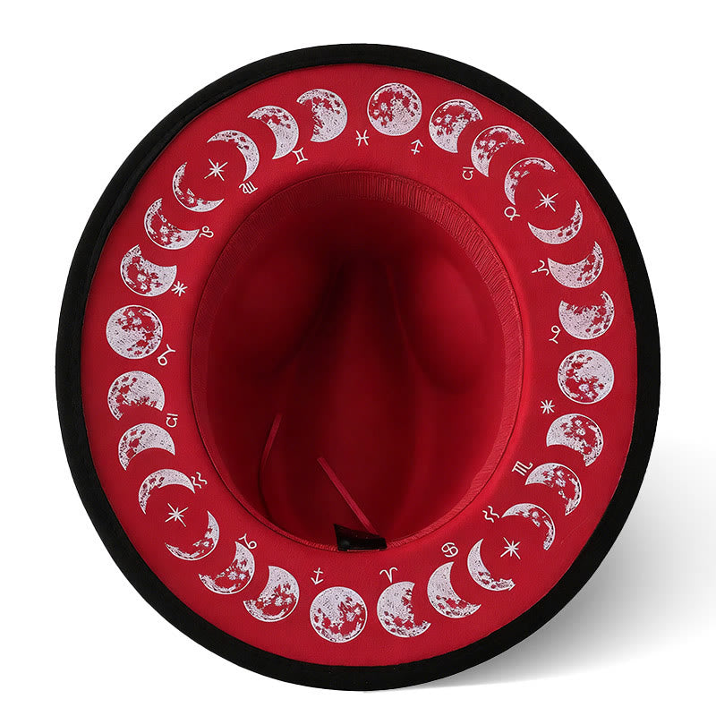 Cappello da cowboy creativo da uomo con cambiamenti di fase lunare e astrologia - image 2