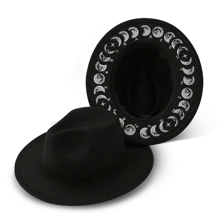 Cappello da cowboy creativo da uomo con cambiamenti di fase lunare e astrologia - Stile n. 2 - M (22"-22 7/8") - image 4