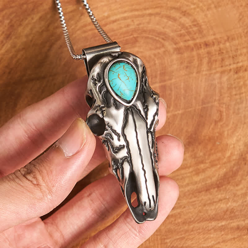 Set di ciondoli a forma di toro turchese con fibbia per coltello nascosto fai da te con lettera iniziale - image 5