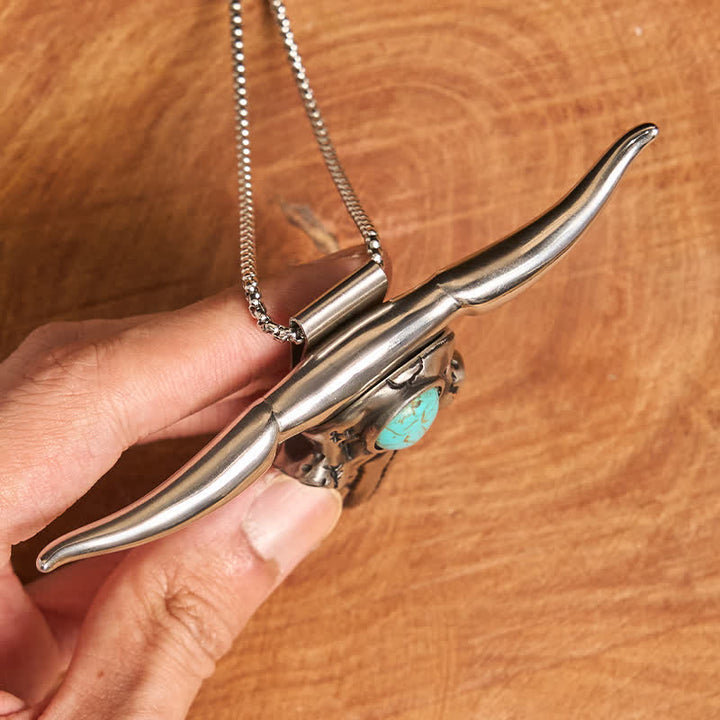 Set di ciondoli a forma di toro turchese con fibbia per coltello nascosto fai da te con lettera iniziale - image 4