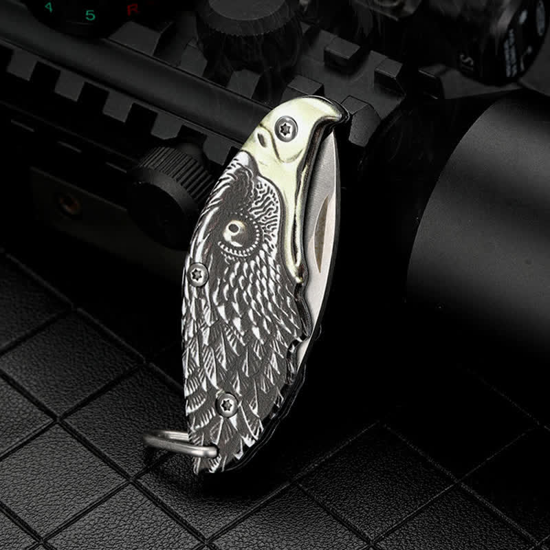 Collana con ciondolo a forma di coltello pieghevole nascosto Mini EDC Tool Eagle - image 2