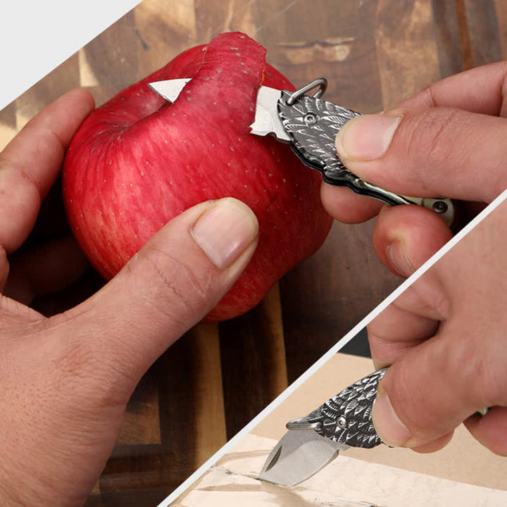 Collana con ciondolo a forma di coltello pieghevole nascosto Mini EDC Tool Eagle - image 5