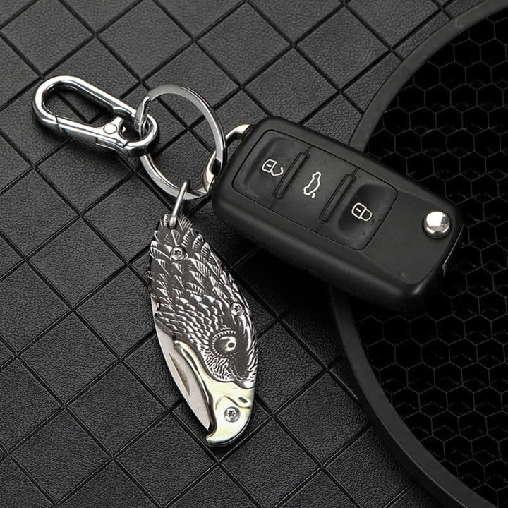 Collana con ciondolo a forma di coltello pieghevole nascosto Mini EDC Tool Eagle - image 8