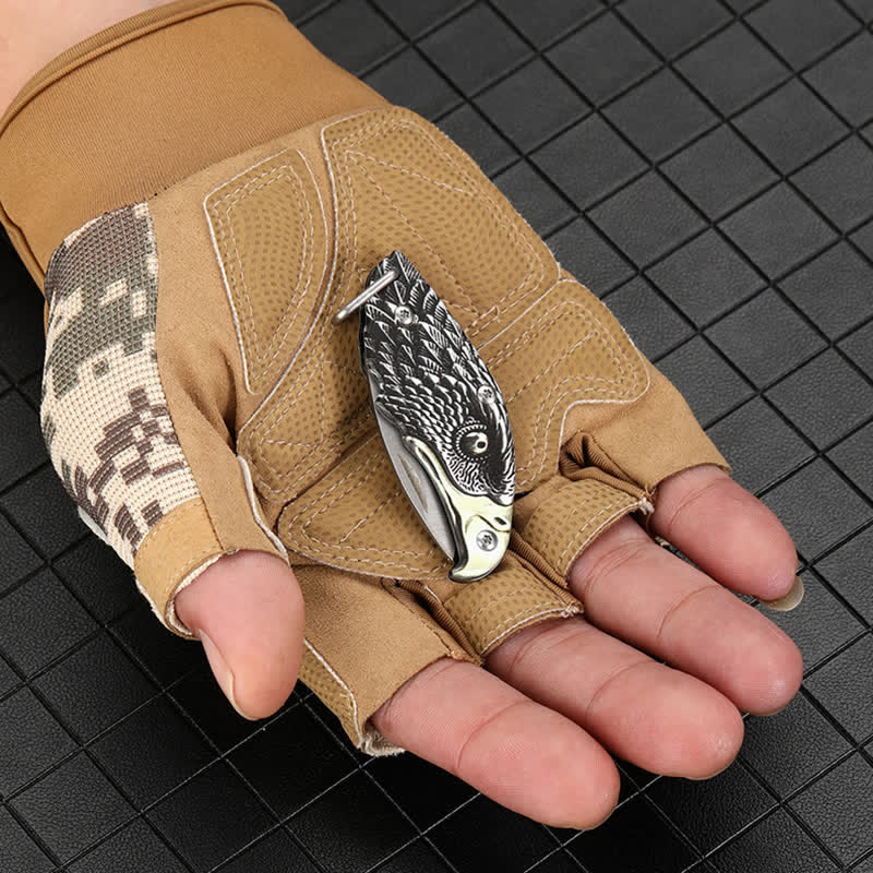 Collana con ciondolo a forma di coltello pieghevole nascosto Mini EDC Tool Eagle - image 3