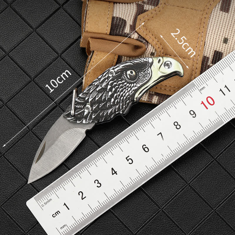 Collana con ciondolo a forma di coltello pieghevole nascosto Mini EDC Tool Eagle - image 9