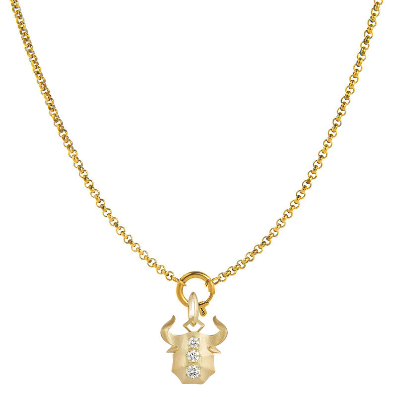Collana con simbolo zodiacale impreziosita da diamanti - Toro - image 2