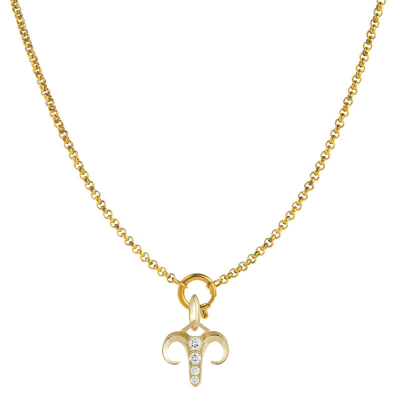 Collana con simbolo zodiacale impreziosita da diamanti - Ariete - image 1
